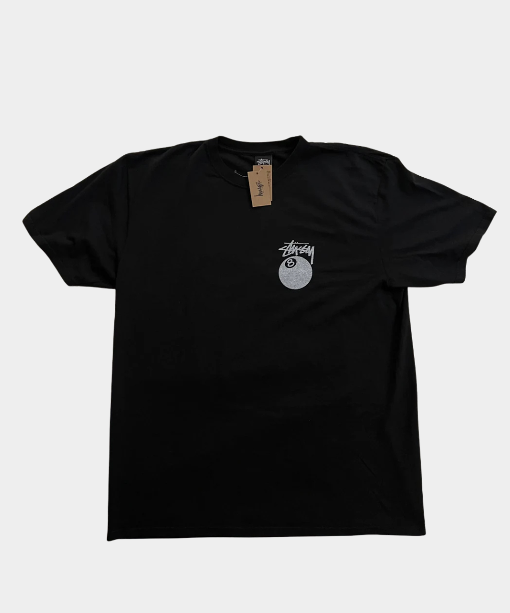 Stussy 8 Ball Pigment Dyed Tee 'Black' (Logo Difuminado)