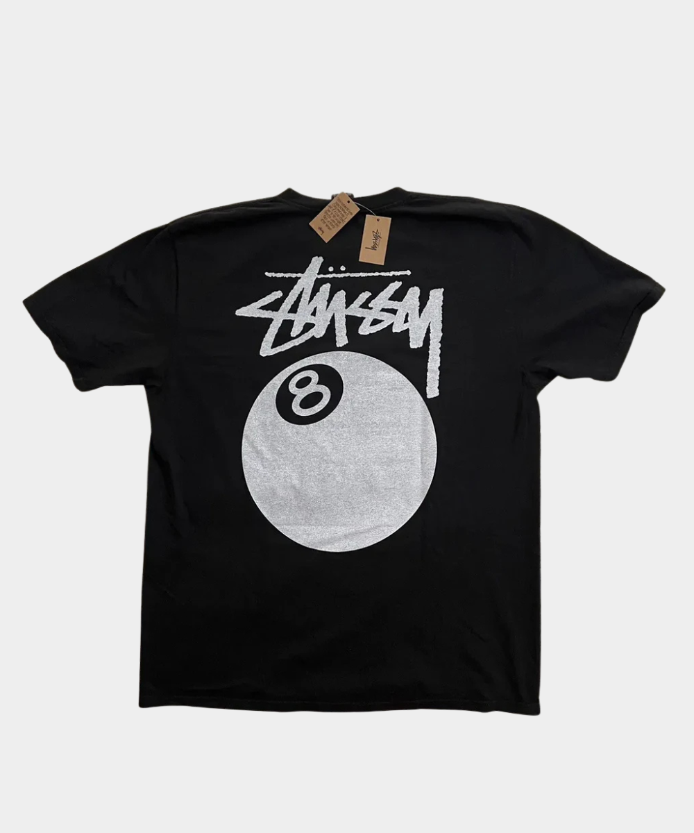 Stussy 8 Ball Pigment Dyed Tee 'Black' (Logo Difuminado)