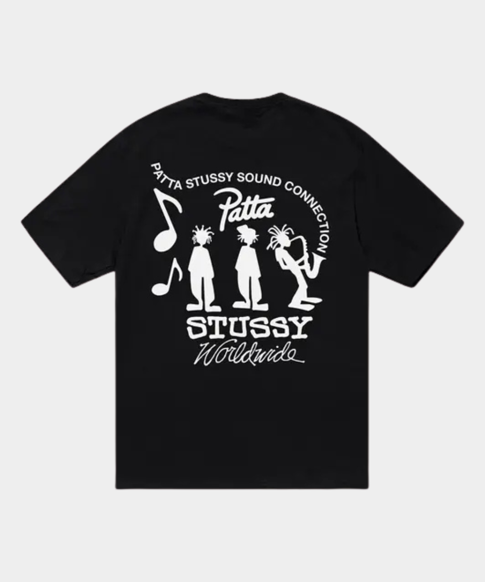 Camiseta Stussy x Patta Sound Connection 'Negra'