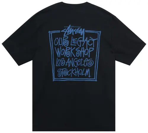 Stussy x Our Legacy Frame Pigment Dyed Tee 'Black'